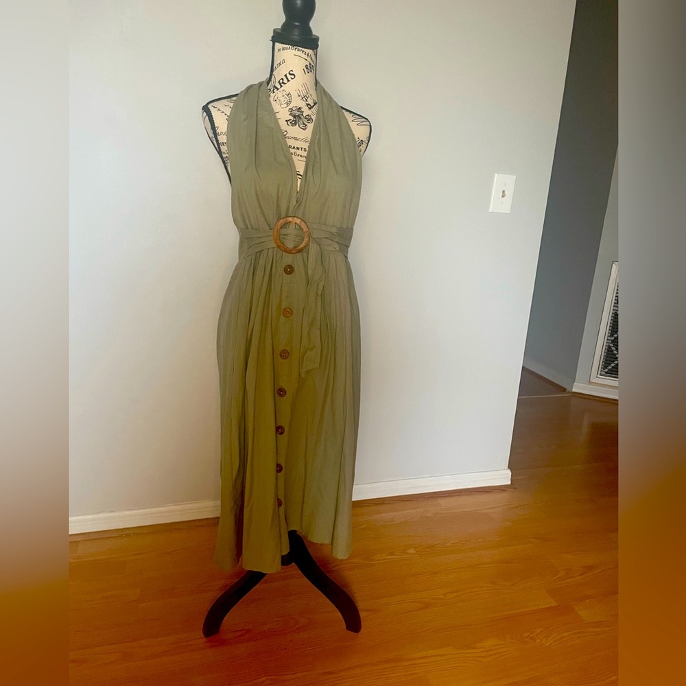ASOS halter dress. Olive. Size US 8. As good as new.